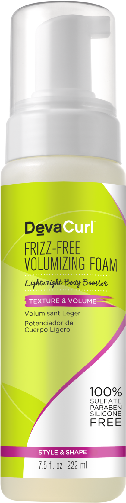 Devacurl Frizz Free Volumizing Foam - Deva Curl Frizz Free Clipart (1000x2639), Png Download