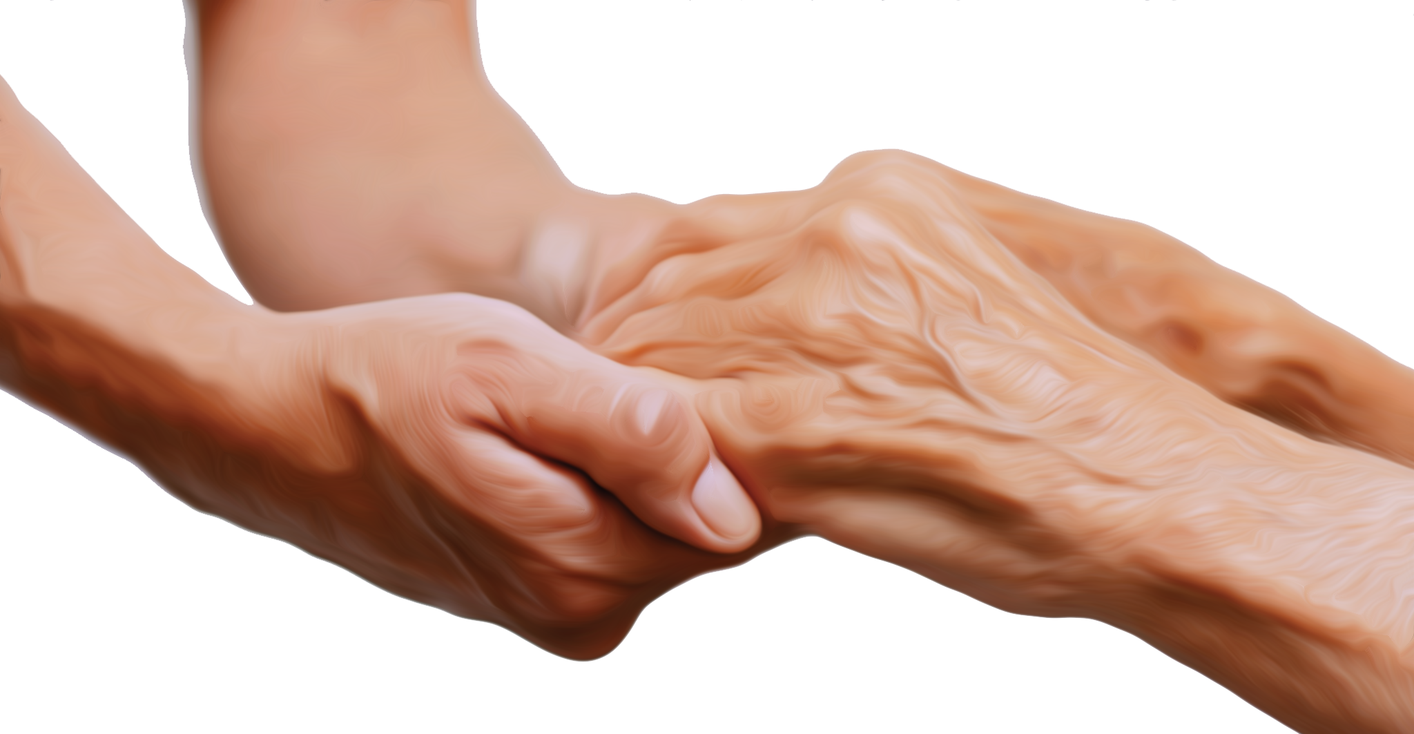 Helping-hands Ktrac Word Of Life Armenia - Old Ages People Hands Clipart (2048x1063), Png Download