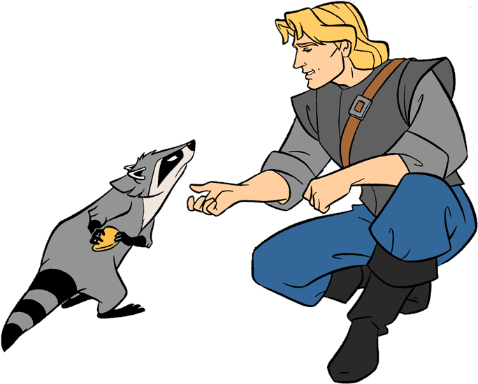 Pocahontas Group Clip Art Disney Clip Art Galore - Pocahontas John Smith And Meeko - Png Download (684x550), Png Download
