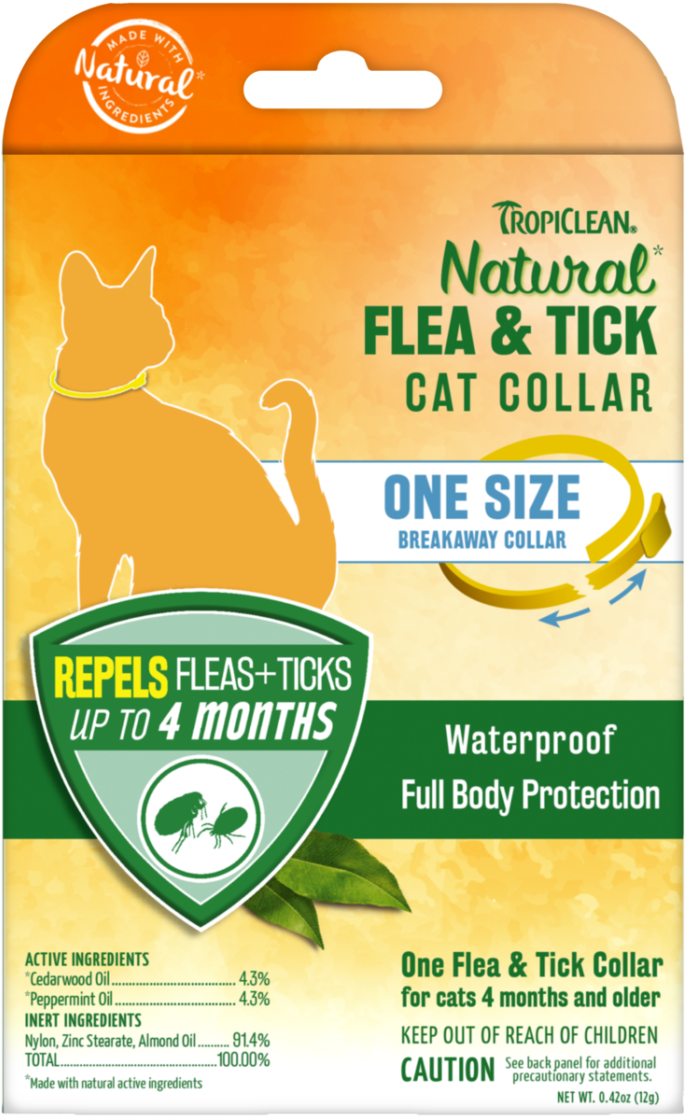 Tropiclean Natural Flea And Tick Collar For Cats - Tropiclean Clipart (800x1120), Png Download