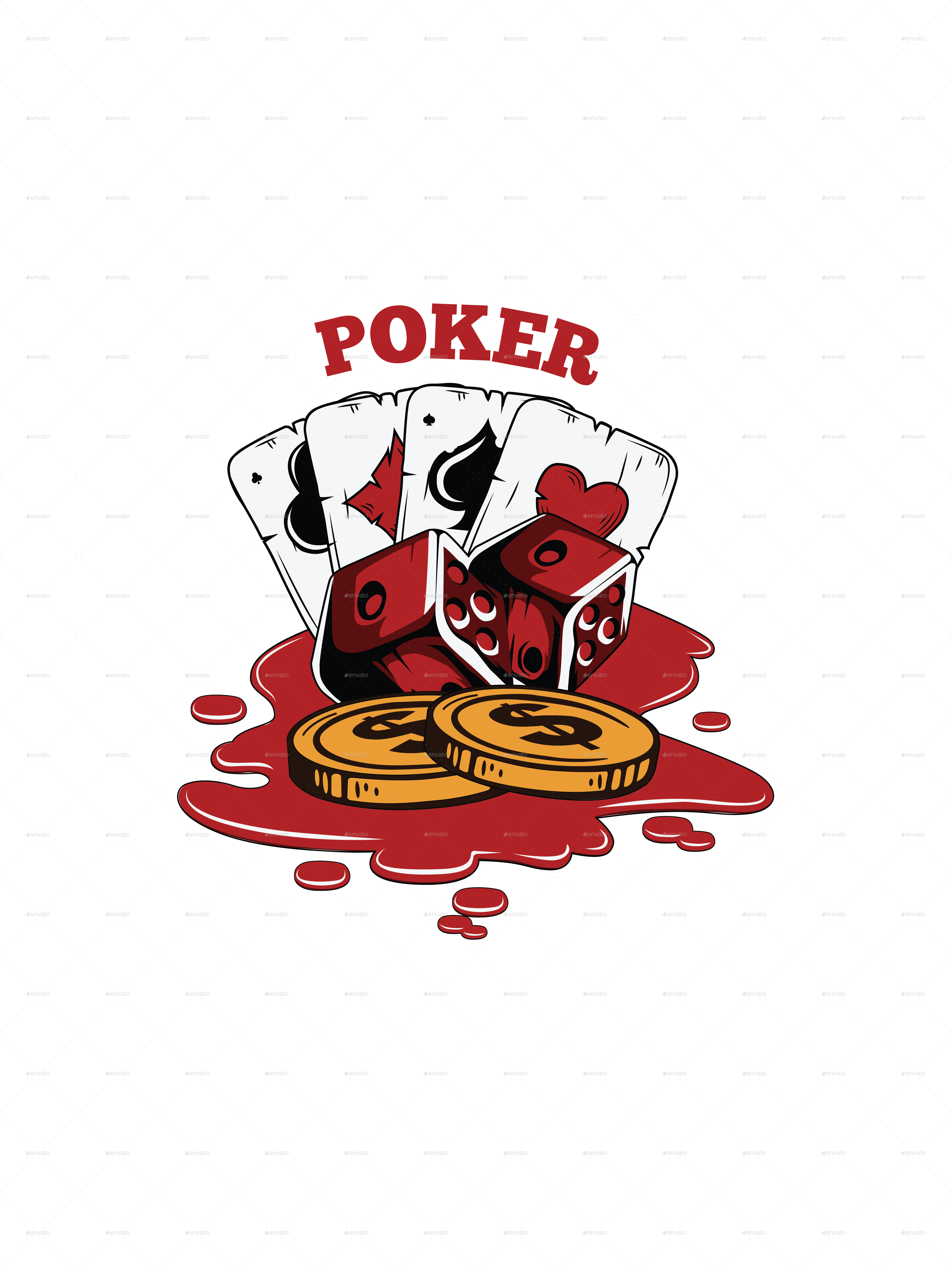 Poker 01 Poker - Pool Of Blood Png Clipart (3589x4790), Png Download