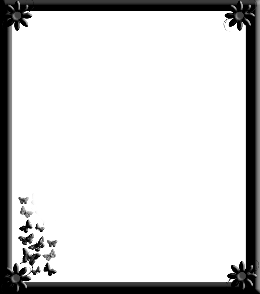 Gothic Flower Border Design - Gothic Free Frame Png Clipart (900x1016), Png Download