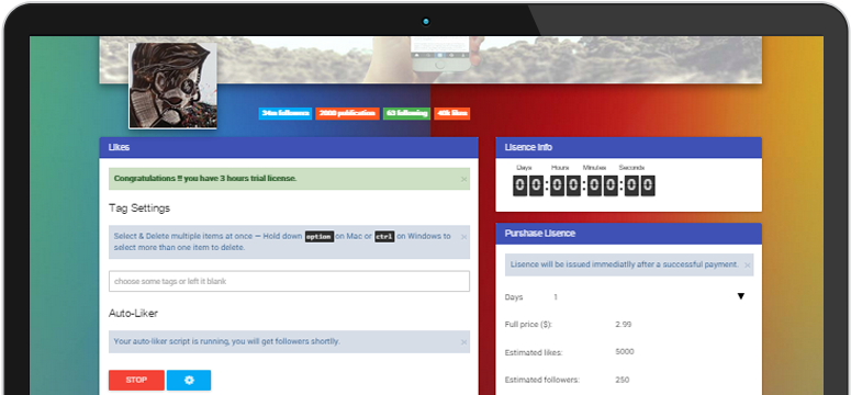 Get Fast & Real Instagram Likes And Followers With - Script Auto Follow Instagram Clipart (1068x393), Png Download