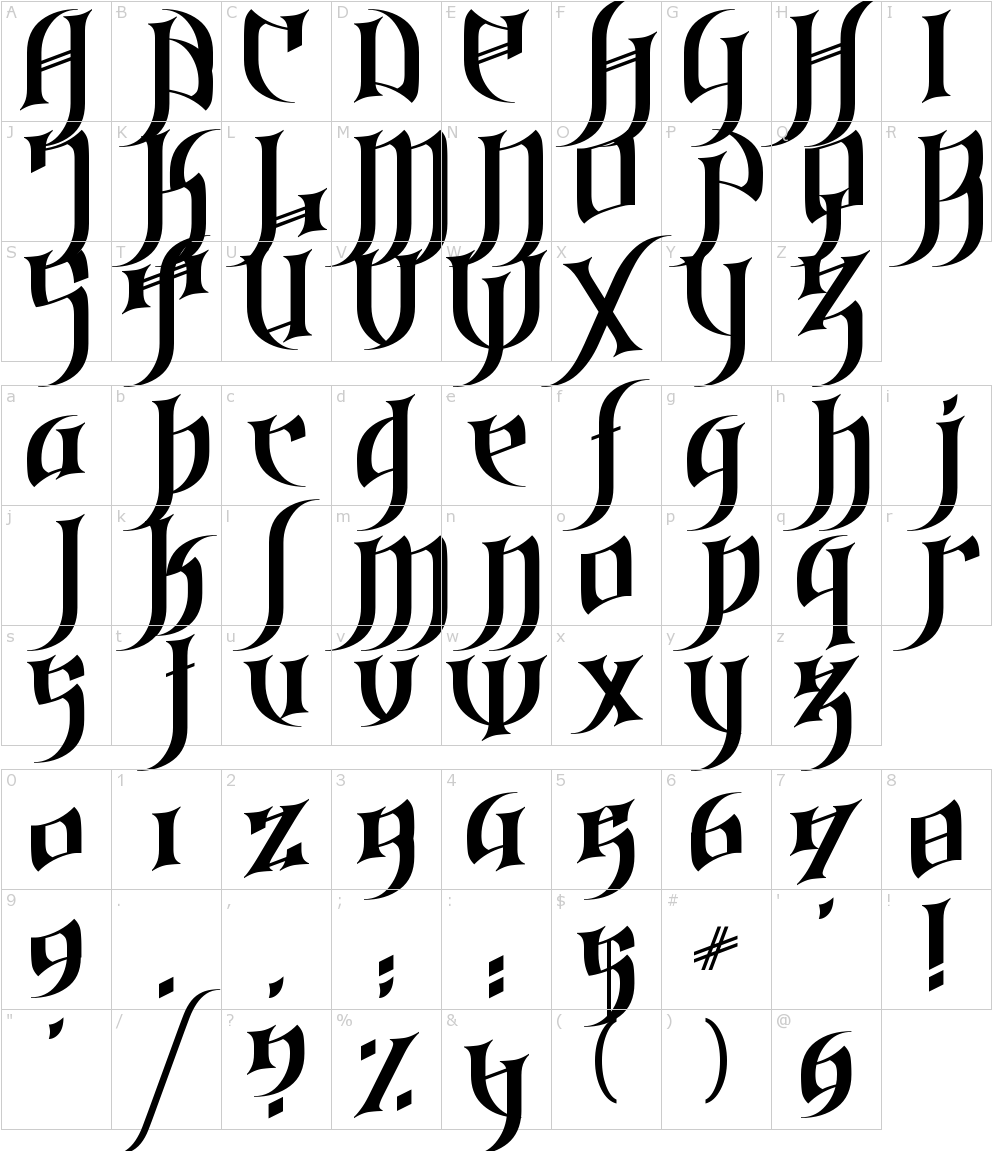 Gothic Calligraphy Fonts - Gothic Letters Clipart (1000x1150), Png Download