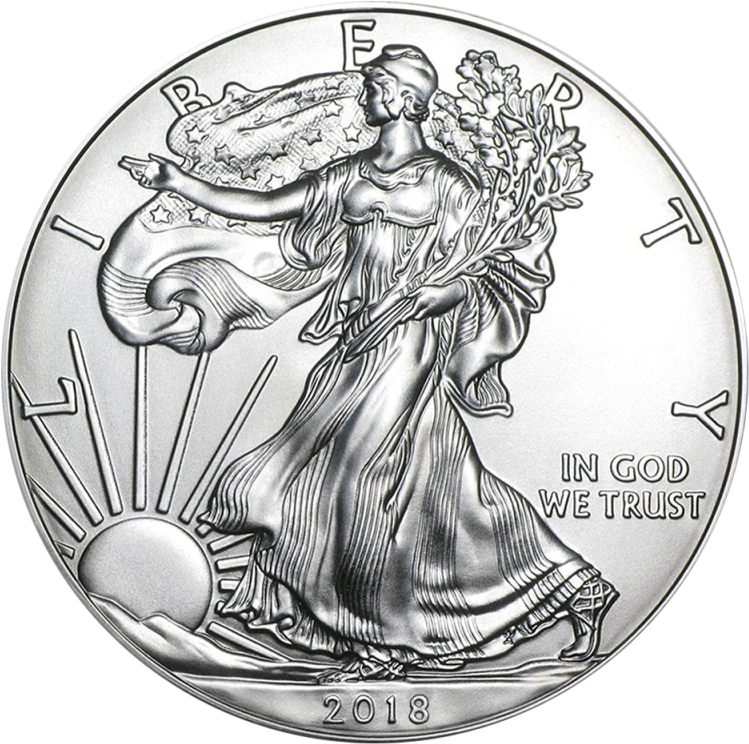 American Eagle 1oz Silver Coin 2018 Front - 2017 Silver Eagle Coin Clipart (800x800), Png Download