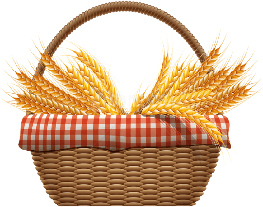 Free Png Download Autumn Basket With Wheat Clipart - Wheat Basket Png Transparent Png (850x675), Png Download