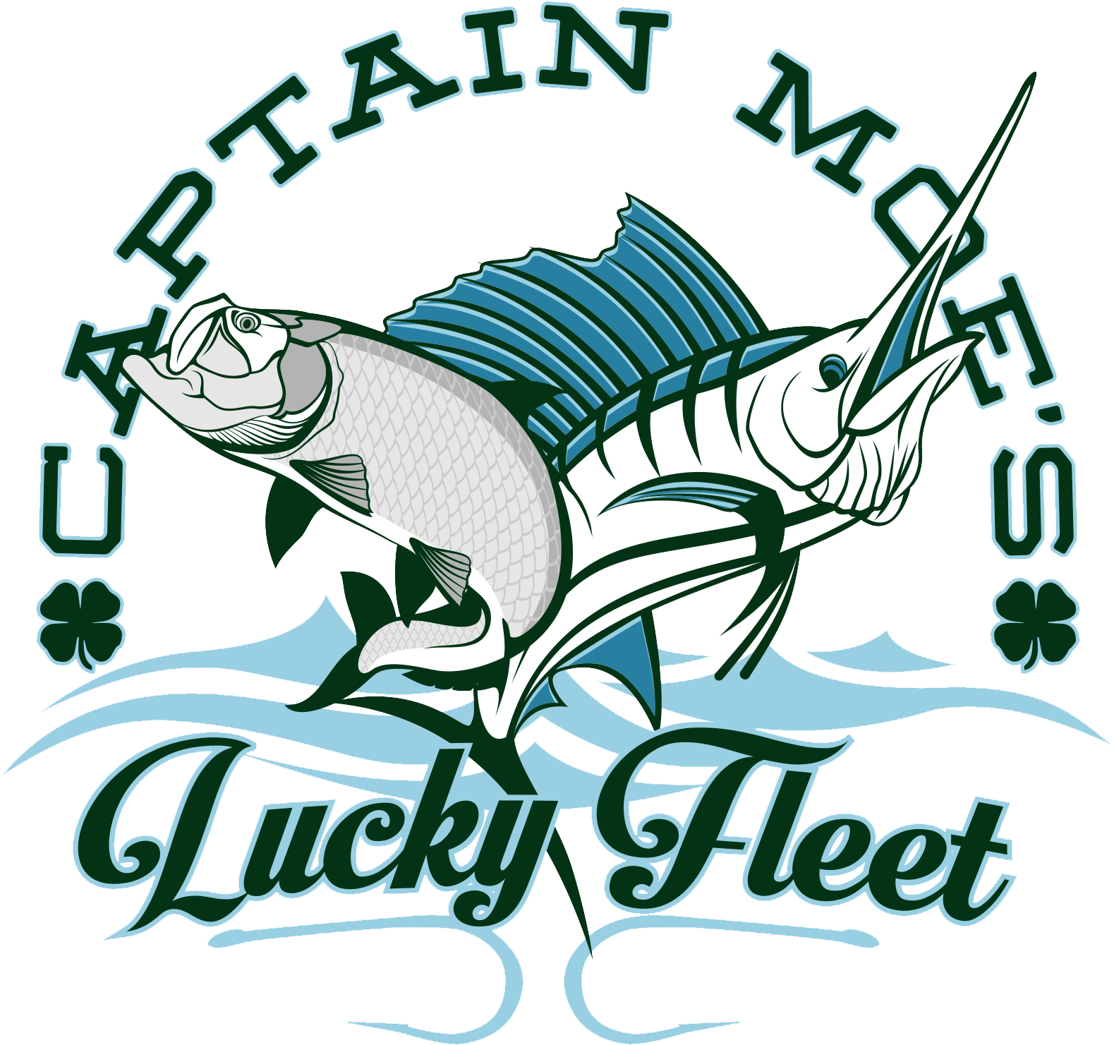 Captain Moe's Lucky Fleet Logo - Sailfish Clipart (1579x1481), Png Download