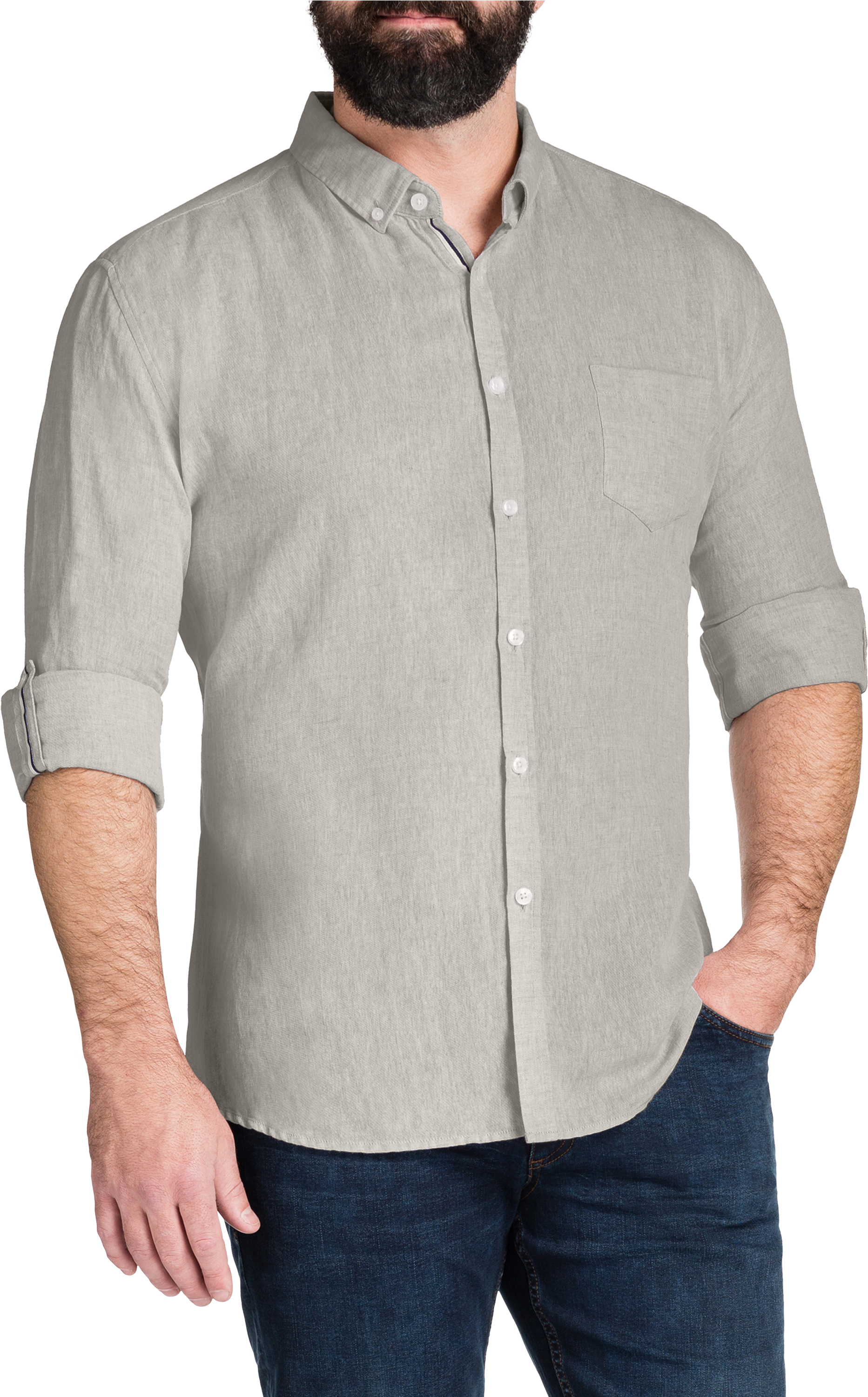 Stone Memphis Marle Linen Shirt - Man Clipart (1865x3001), Png Download