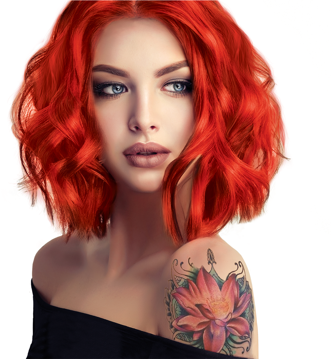 Bleached - Brown Hair Red Highlight Clipart (1200x1200), Png Download