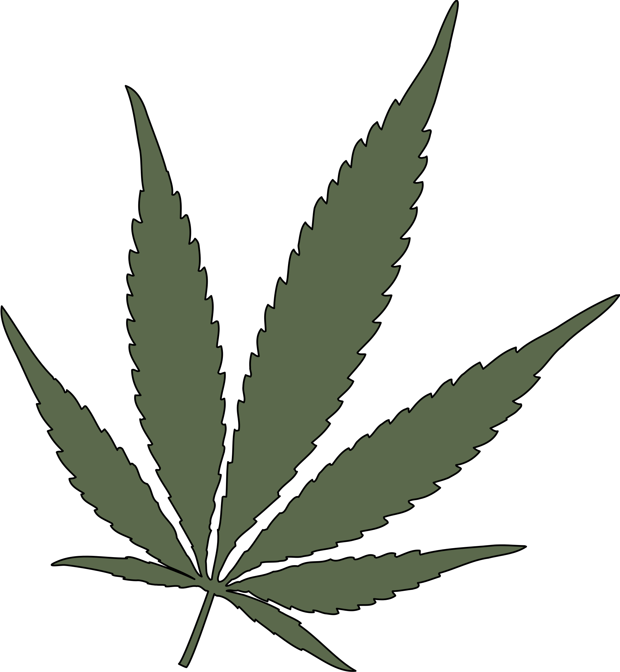 Feuille De Cannabis Png - Transparent Marijuana Leaf Vector Clipart (2000x2170), Png Download