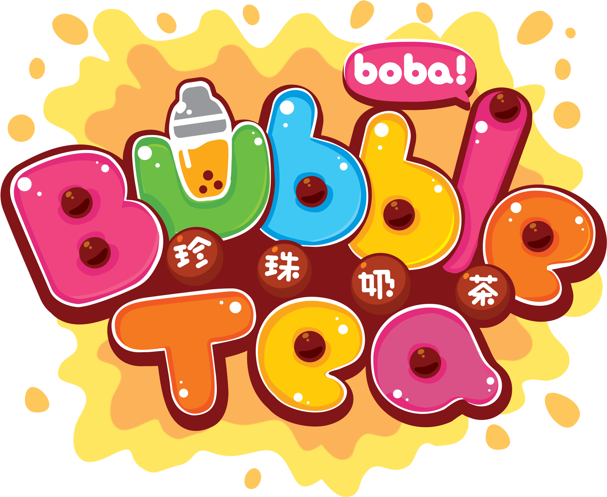 Sling Boba Drinks With Cute Ingredients In Bubble Tea Clipart (2000x1653), Png Download