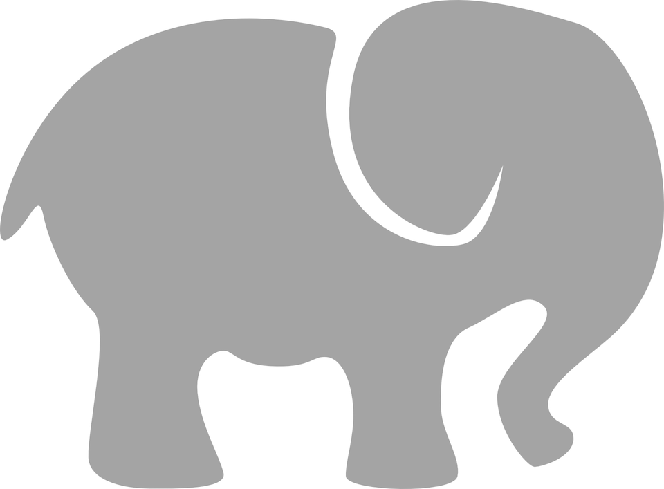 Elephant Gray Silhouette Free Graphic On Pixabay - Grey Elephant Clip Art - Png Download (960x707), Png Download
