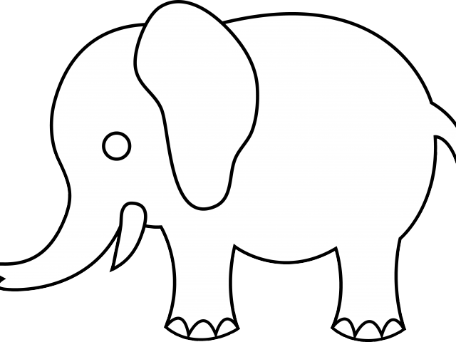 Asian Elephant Clipart Toddler - Elephant Cartoon Drawing Png Transparent Png (640x480), Png Download