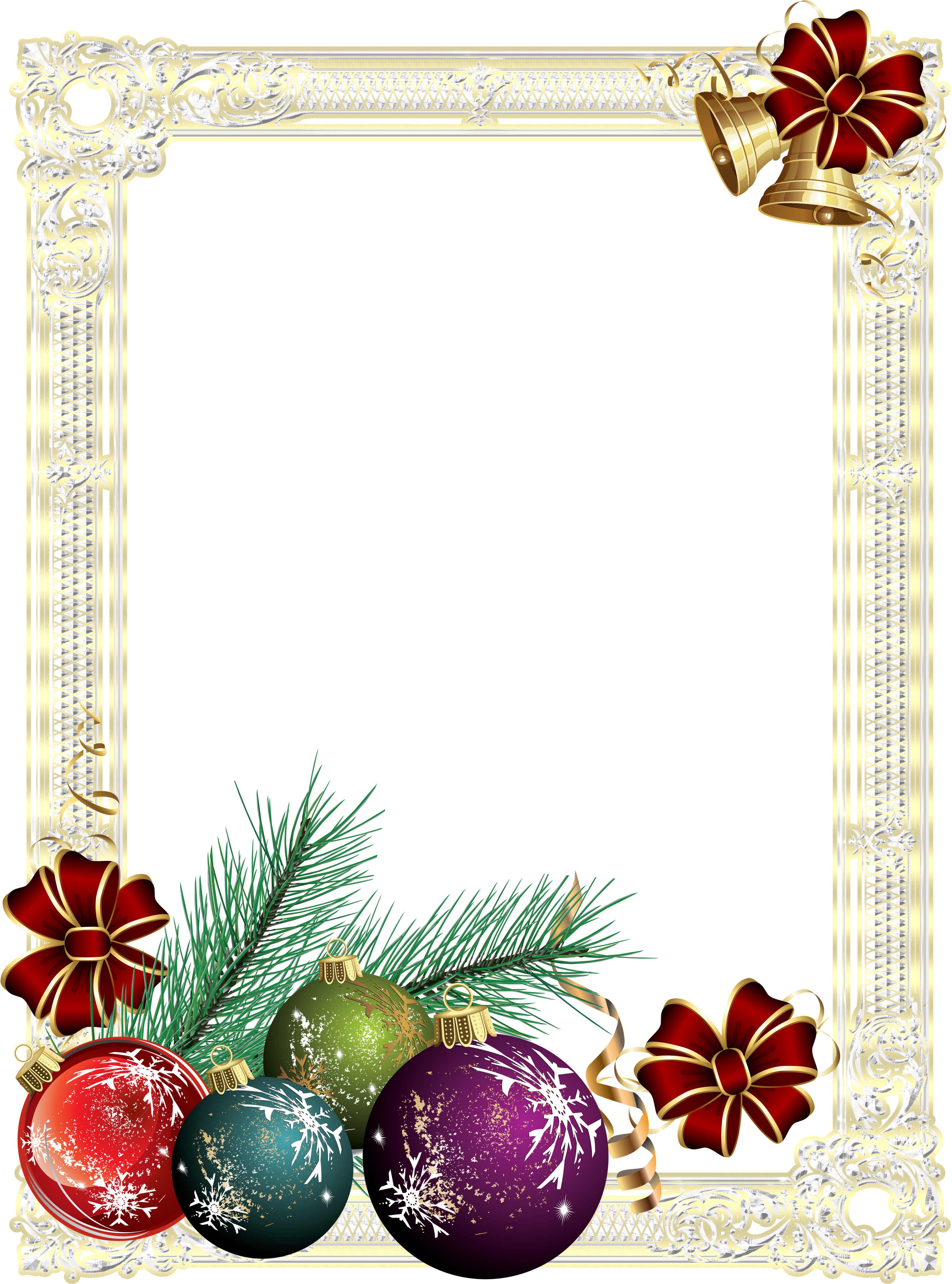 Christmas Border, Christmas Frames, Christmas And New - Gold Christmas Frame Png Clipart (600x800), Png Download