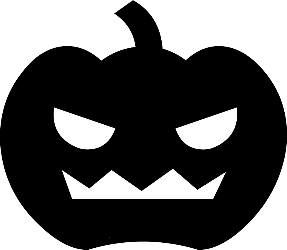 Scary Pumpkin Svg Png Icon Free Download - Pumpkin Halloween Black And White Clipart (980x854), Png Download
