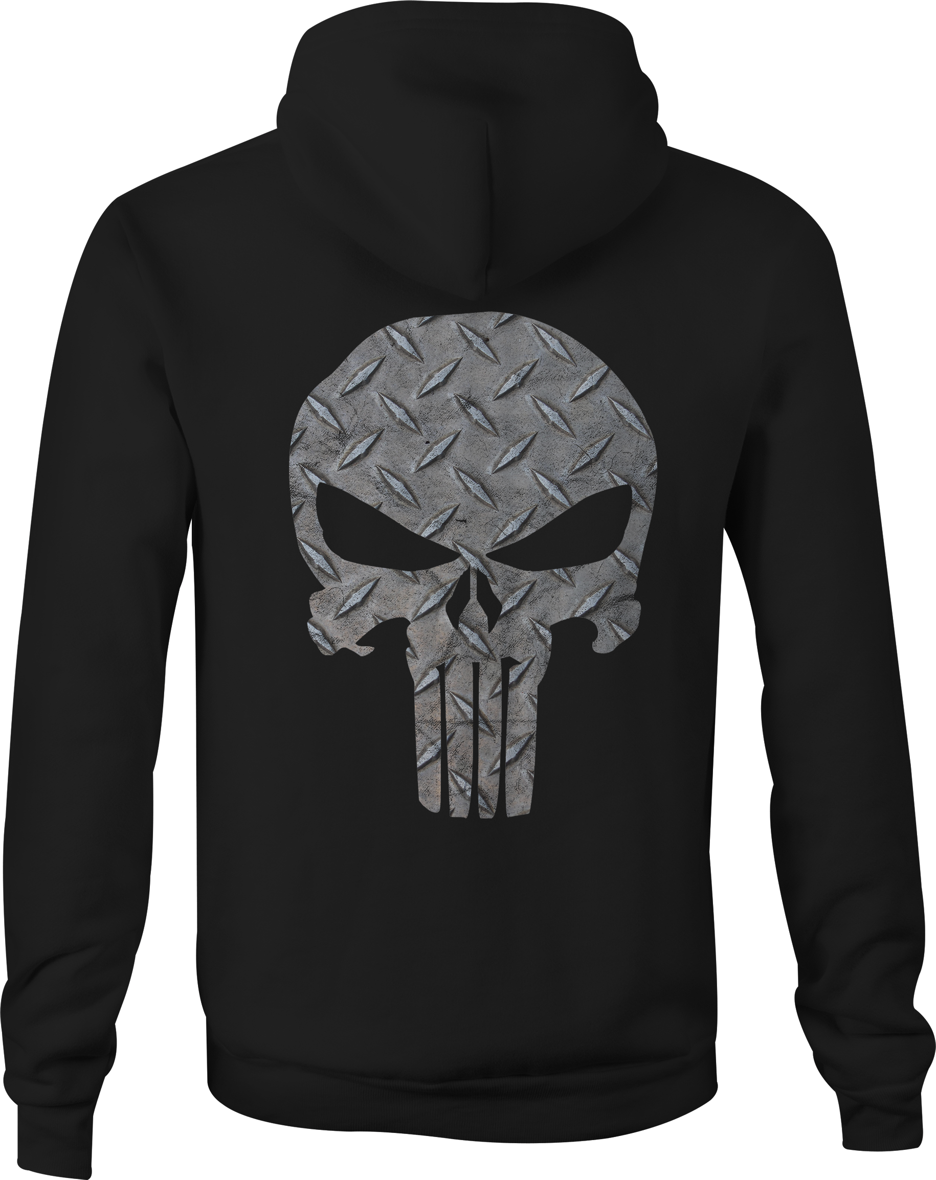 Zip Up Hoodie Steel Diamond Plate American Patriot - Punisher Skull Clipart (1830x2308), Png Download