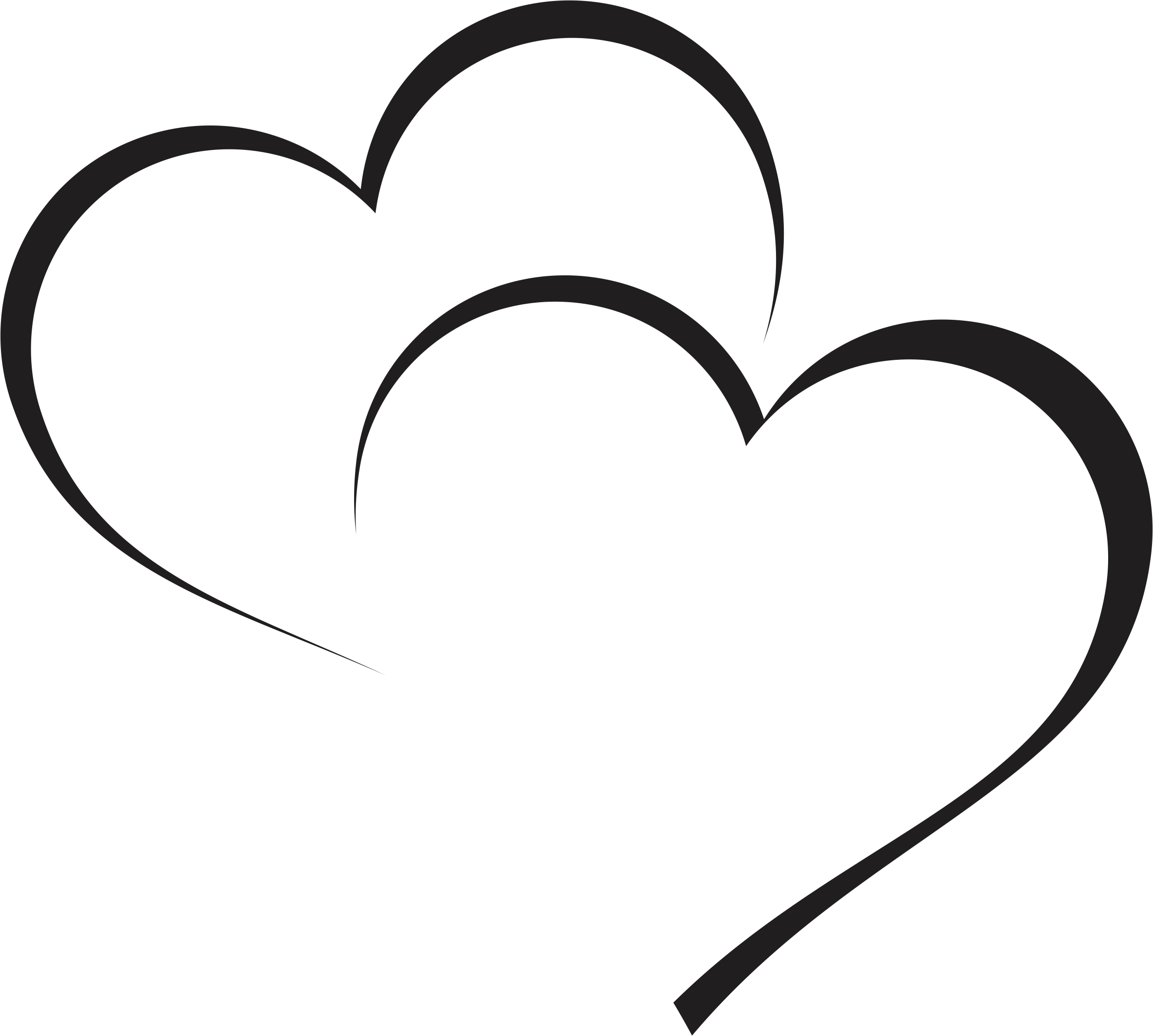 Printwallart Heart Outlines - White Transparent Heart Png Clipart (2364x2122), Png Download