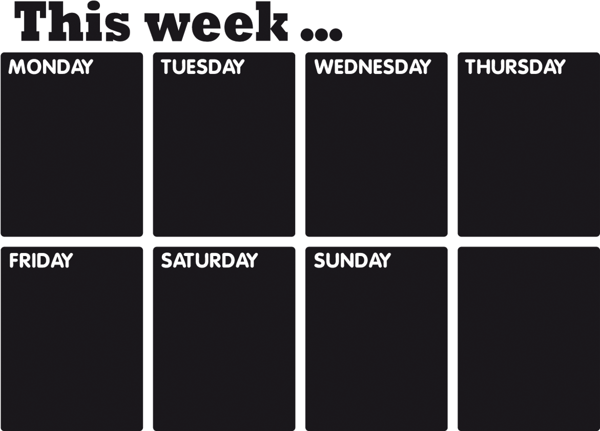 Chalkboard English Weekly Organizer - Slope Clipart (1171x840), Png Download