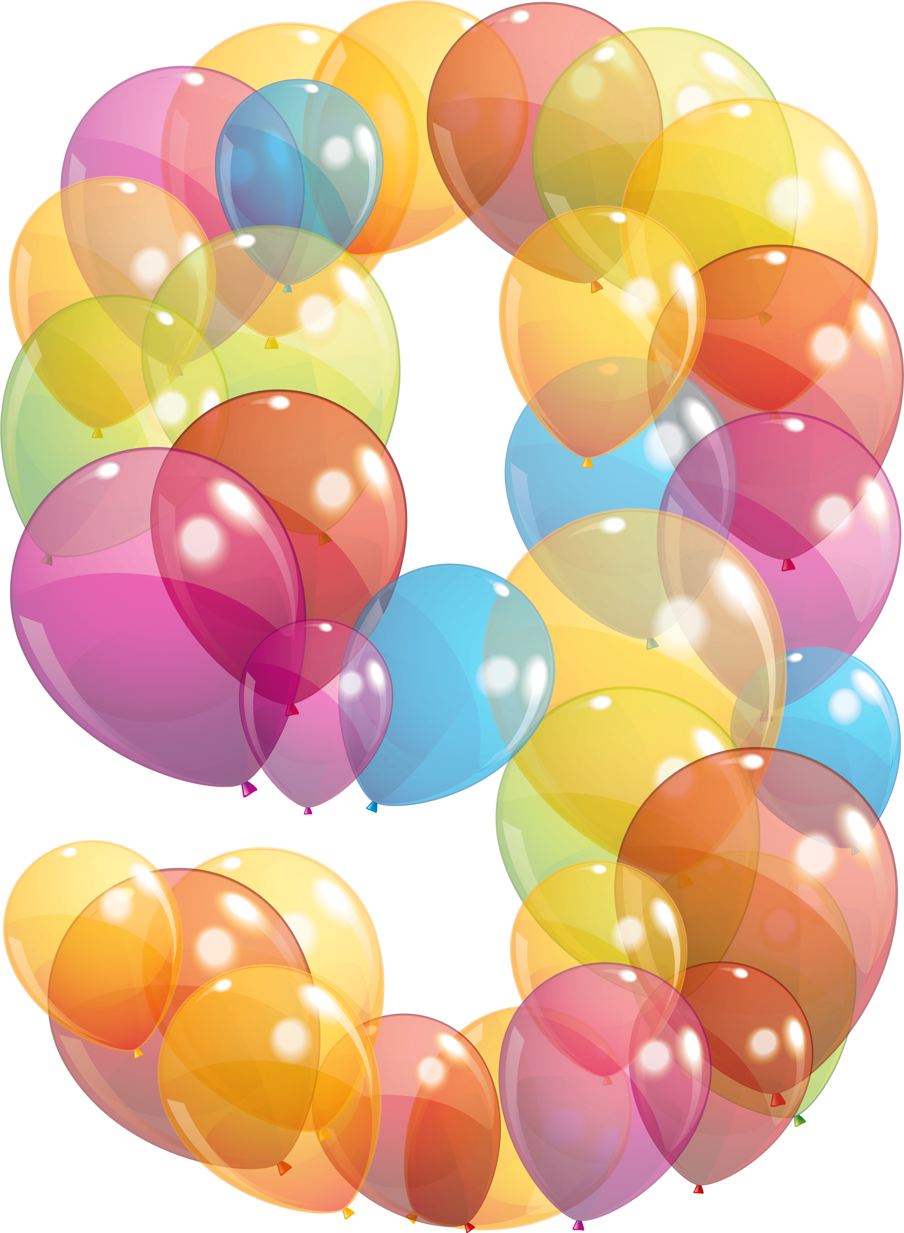Free Png Download Transparent Nine Number Of Balloons - Numbers Clipart (481x654), Png Download