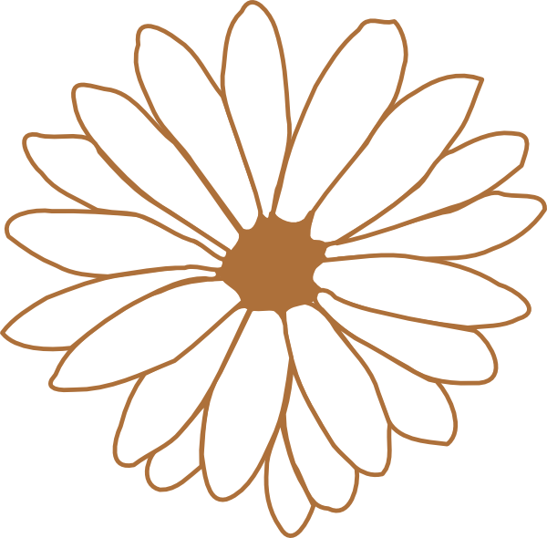 How To Set Use Brown Flower Icon Png - Transparent Black And White Flower Clipart (600x590), Png Download