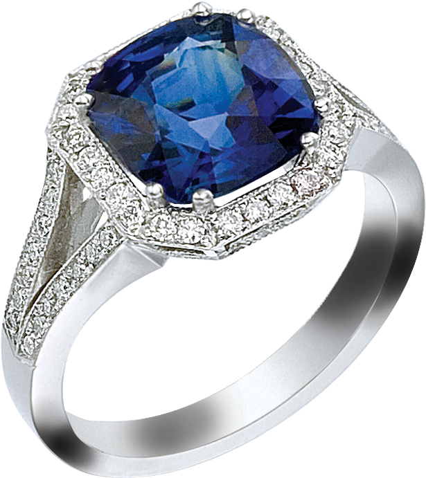 Heirloom Jewelry For A Modern Sensibility Jewelry Fusaro - Blue Diamond Rings Png Clipart (700x700), Png Download