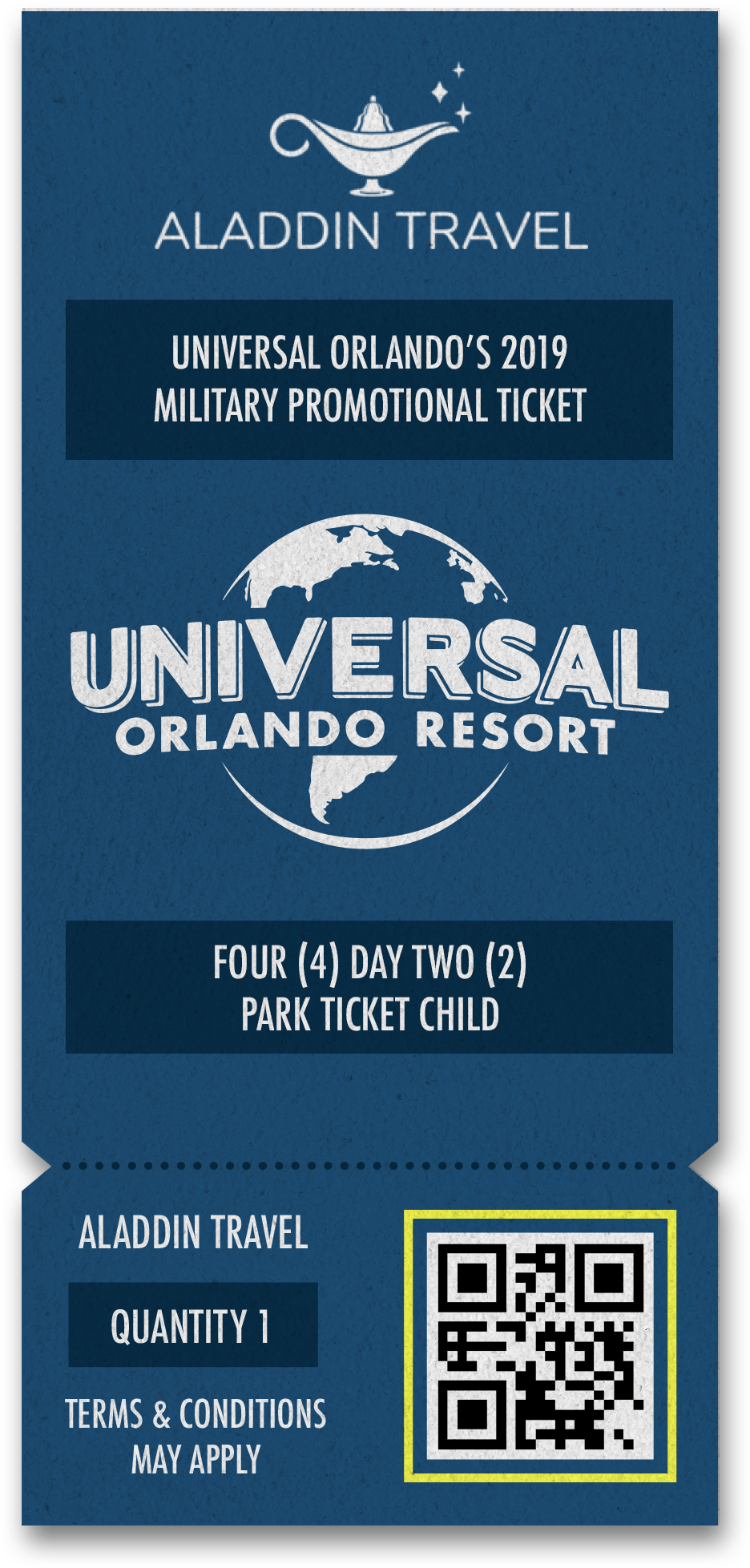 Universal Orlando's 2019 Military Promotional Ticket Clipart (1060x2101), Png Download