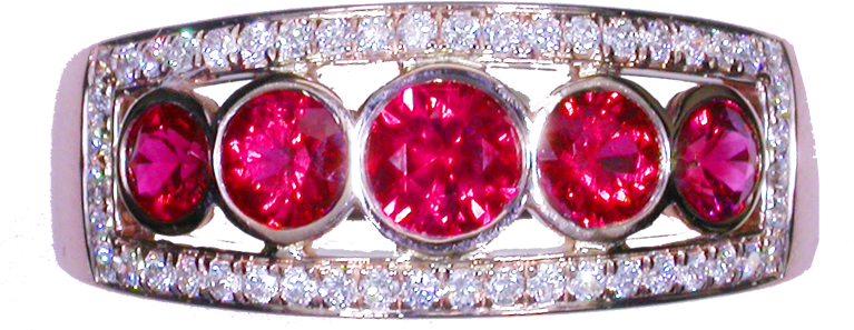 18ct Rose Gold Diamond And Ruby Ring - Engagement Ring Clipart (920x920), Png Download