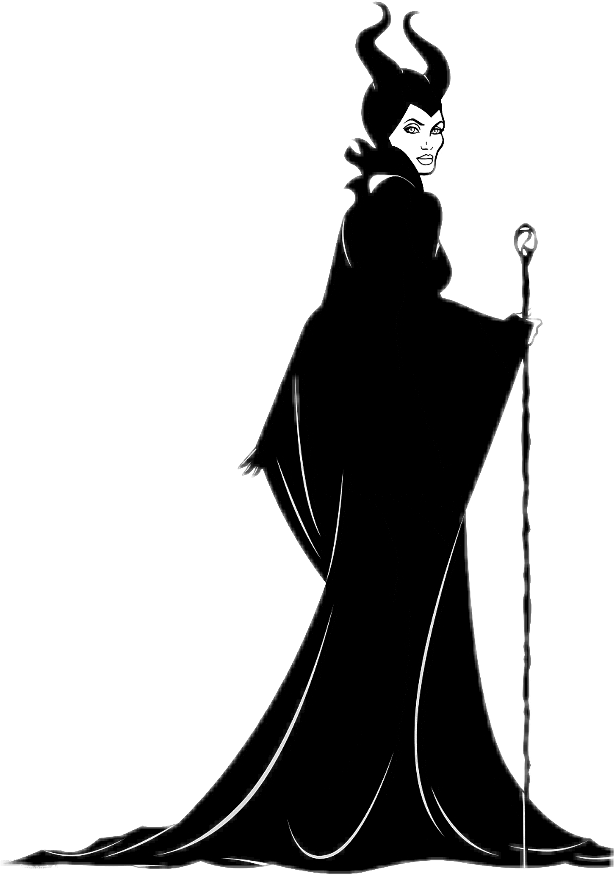 #wicked #maleficent - Cartoon Black And White Maleficent Clipart (614x875), Png Download