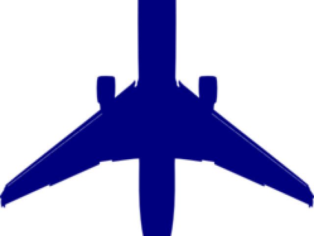Airplane Clipart Blue - Airplane Silhouette - Png Download (640x480), Png Download