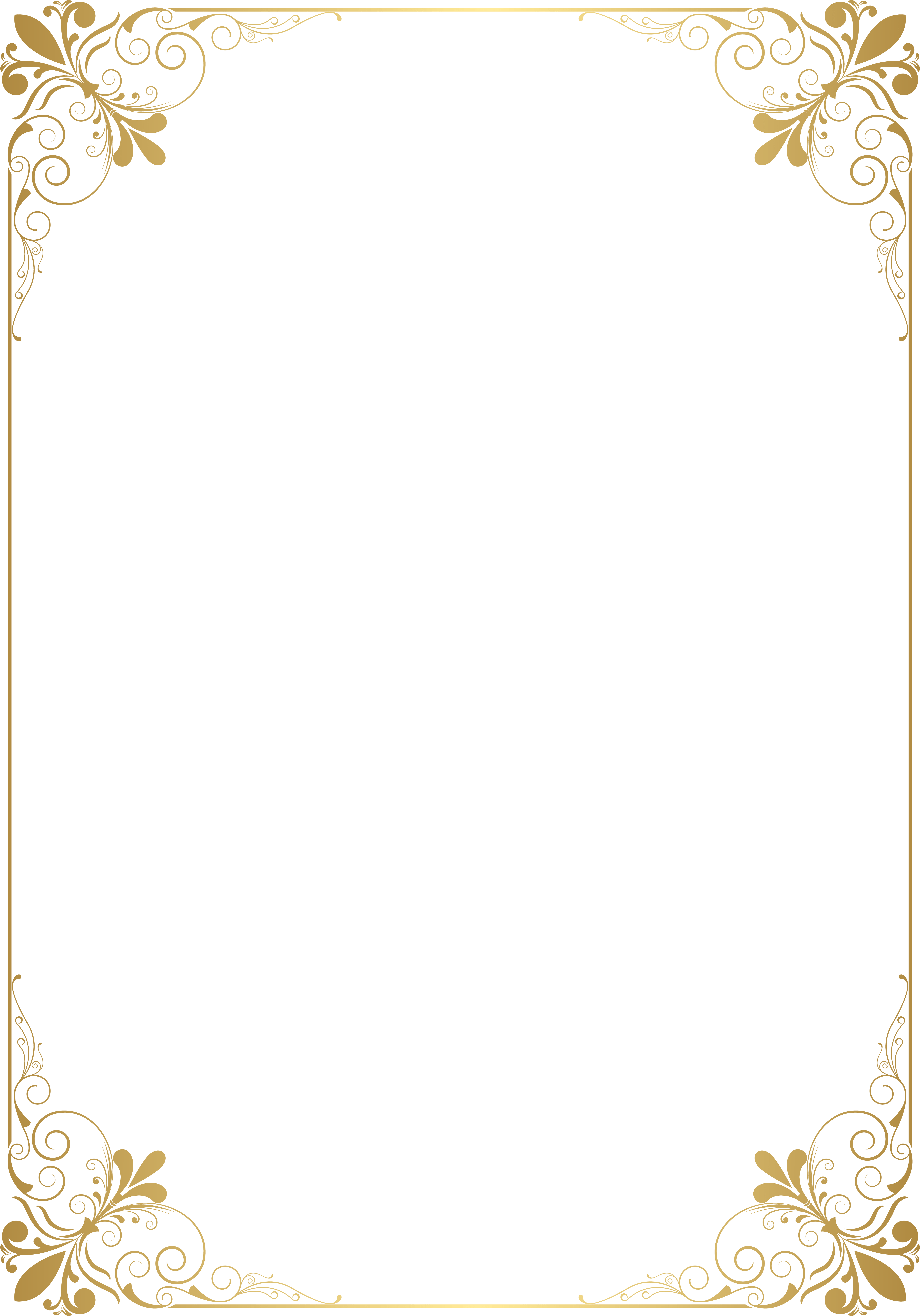 Gold Border No Background Clipart (5612x8000), Png Download