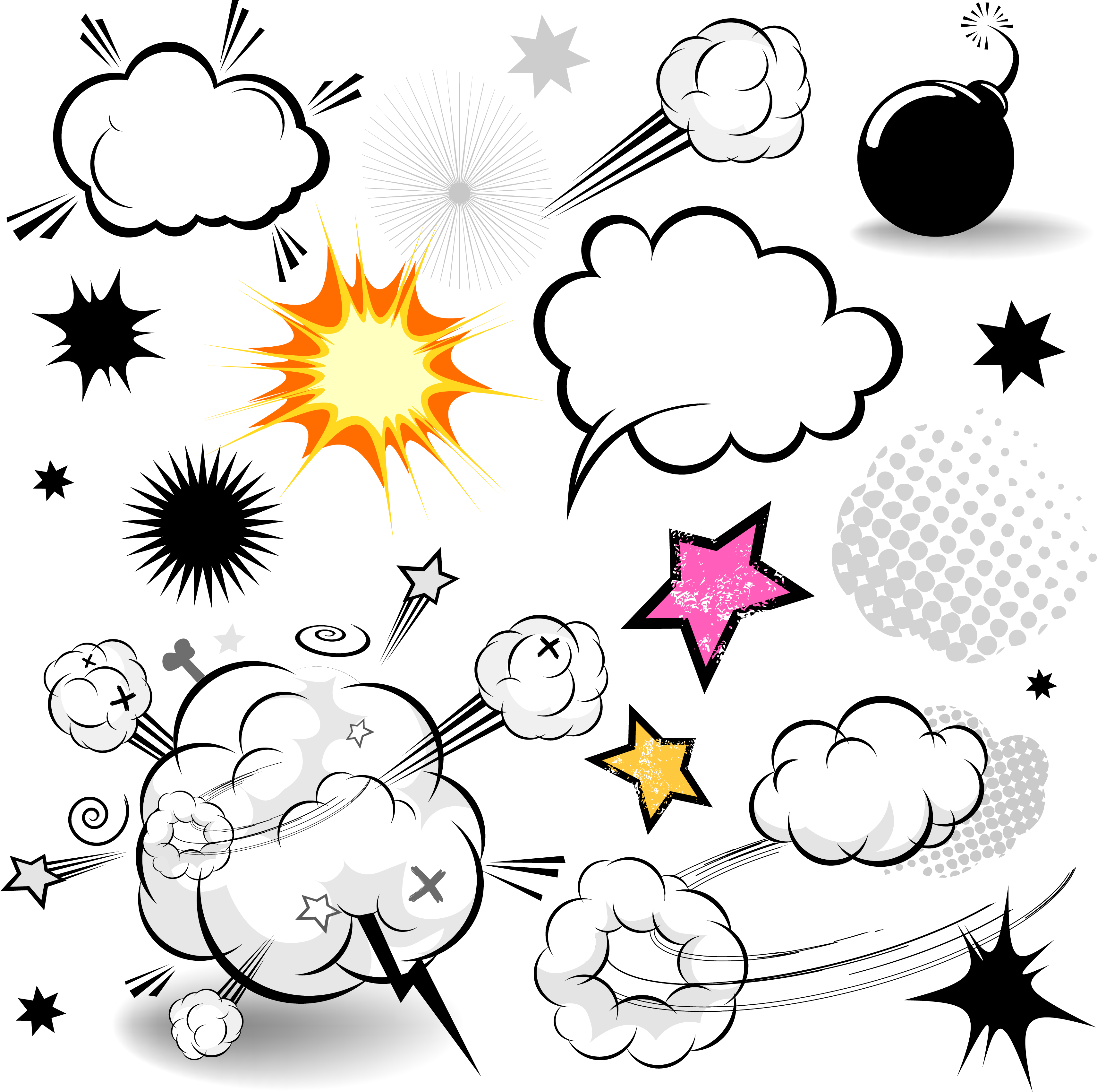 Speech Balloon Cartoon Cloud Explosion Dialog Transprent - Cloud Comics Book Dialog Free Download Clipart (3650x3541), Png Download