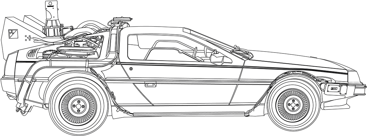 Vector Illustration Of The Delorean Back To The Future - Dmc Delorean Clip Art - Png Download (1400x769), Png Download