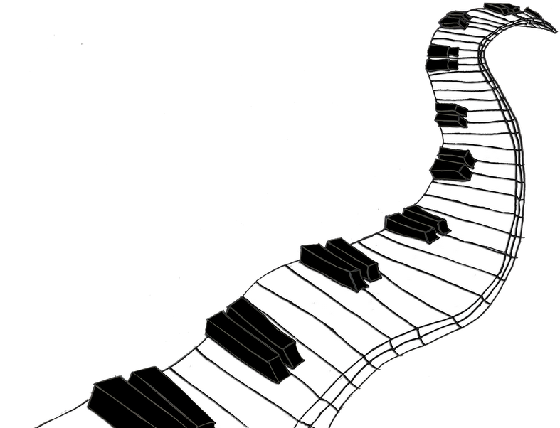 Piano Drawing Design - Piano Keys Drawing Png Clipart (800x611), Png Download