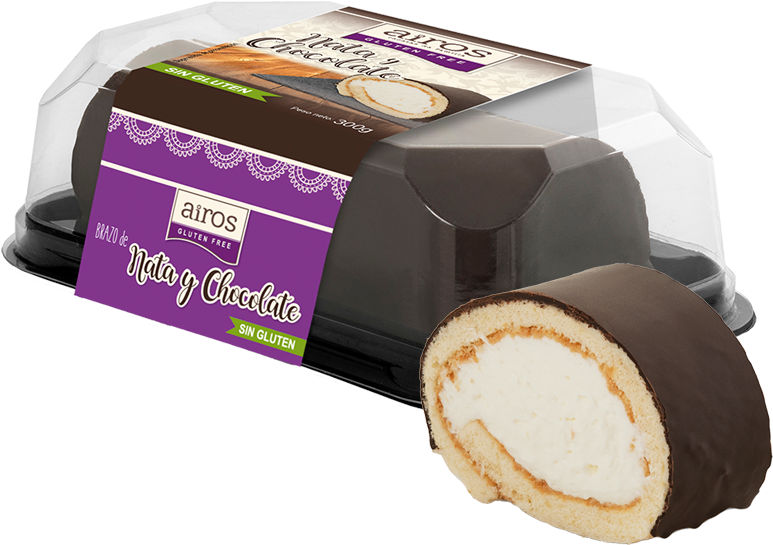 Whipped Cream And Chocolate Swiss Roll - Chocolate Clipart (800x586), Png Download