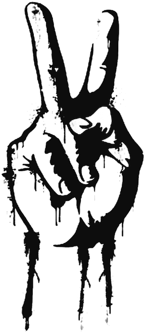 V Symbols Black And - Peace Sign Fingers Png Clipart (524x714), Png Download