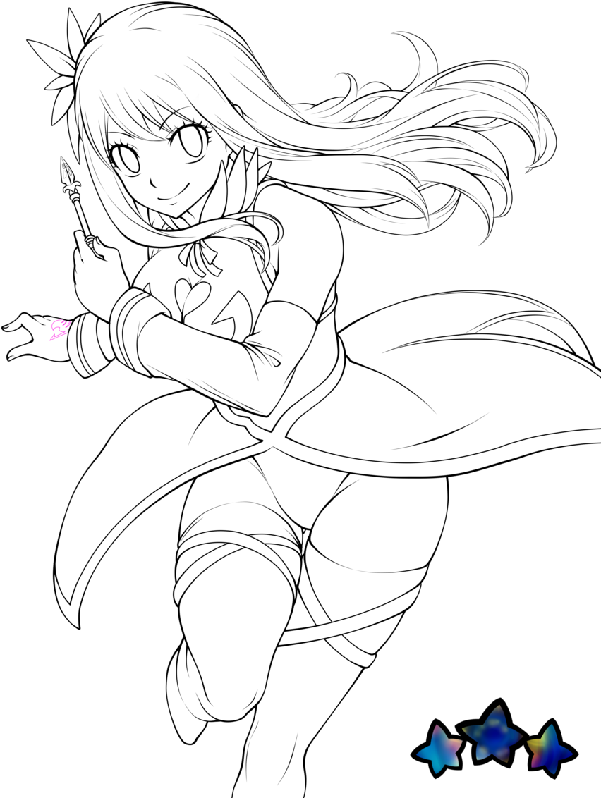 Lucy Heartfilia Coloring Pages Clipart (852x1132), Png Download