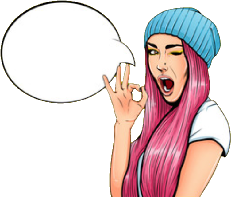 #cartoon #sexy #lady #girl #woman - Girl With A Speech Bubble Clipart (846x665), Png Download