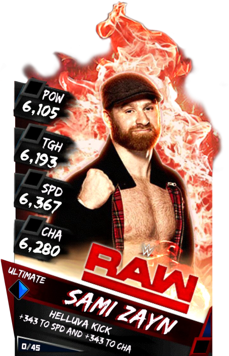 Ultrarare Samizayn - Ultimate Cards Wwe Supercard Clipart (456x720), Png Download