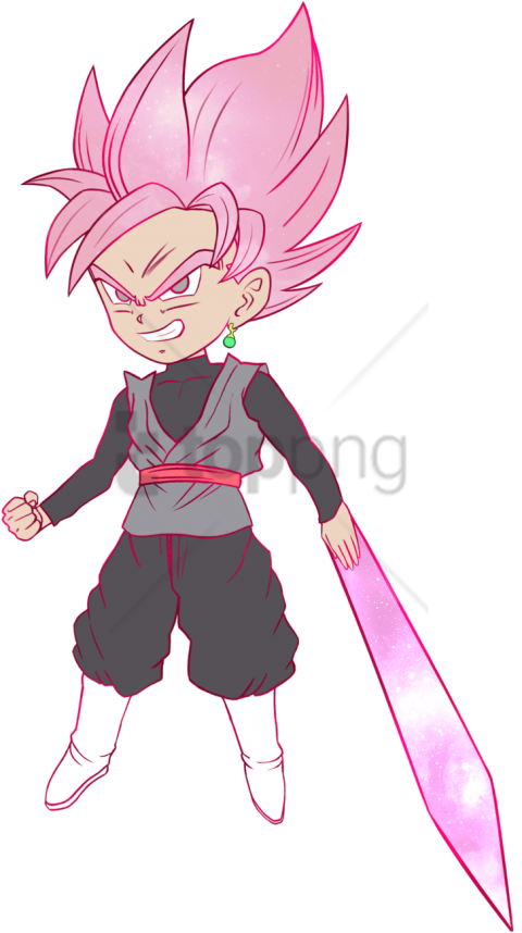 Free Png Goku Black Super Saiyan Rose Chibi Png Image - Chibi Goku Black Drawing Clipart (480x858), Png Download
