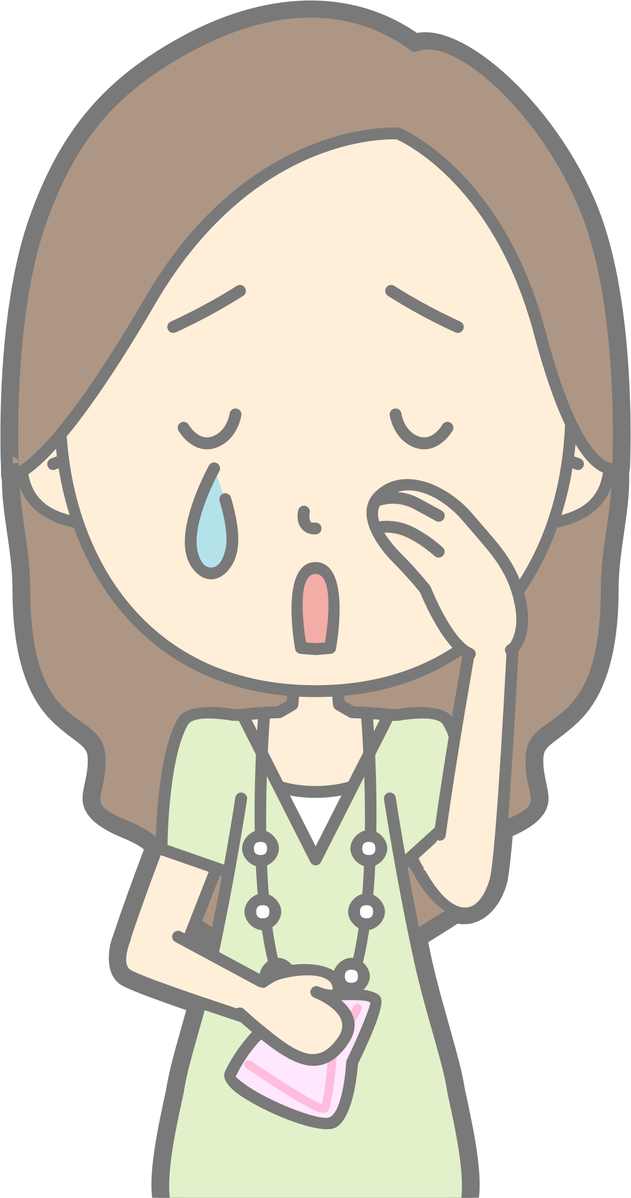 Crying Clip Art Free - Dibujo De Una Señora Llorando - Png Download (1237x2347), Png Download