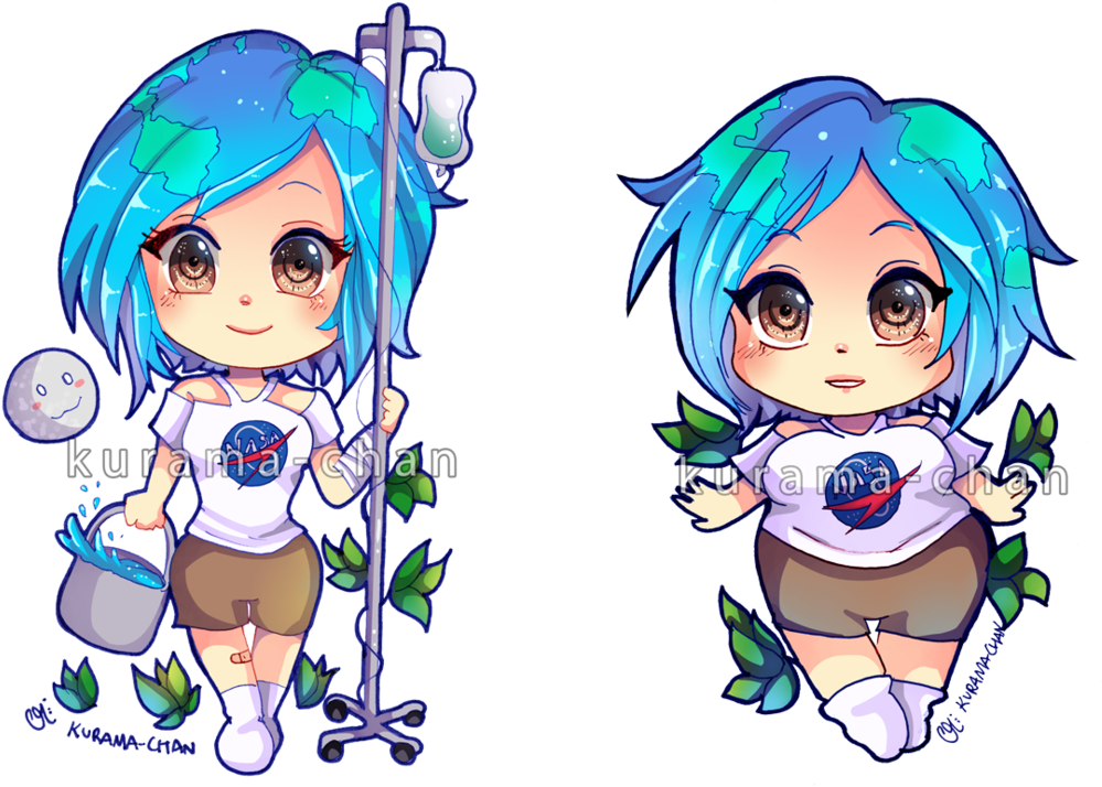 Flat Earth X Round Earth By Kurama Chan - Earth Chan Flat And Round Clipart (999x714), Png Download