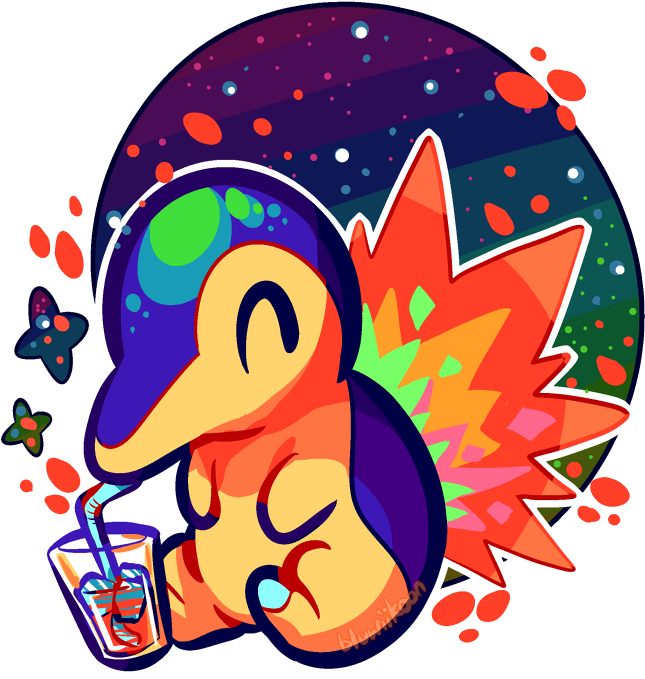 “summer's Gettin' Warm ” - Cyndaquil Art Clipart (645x679), Png Download
