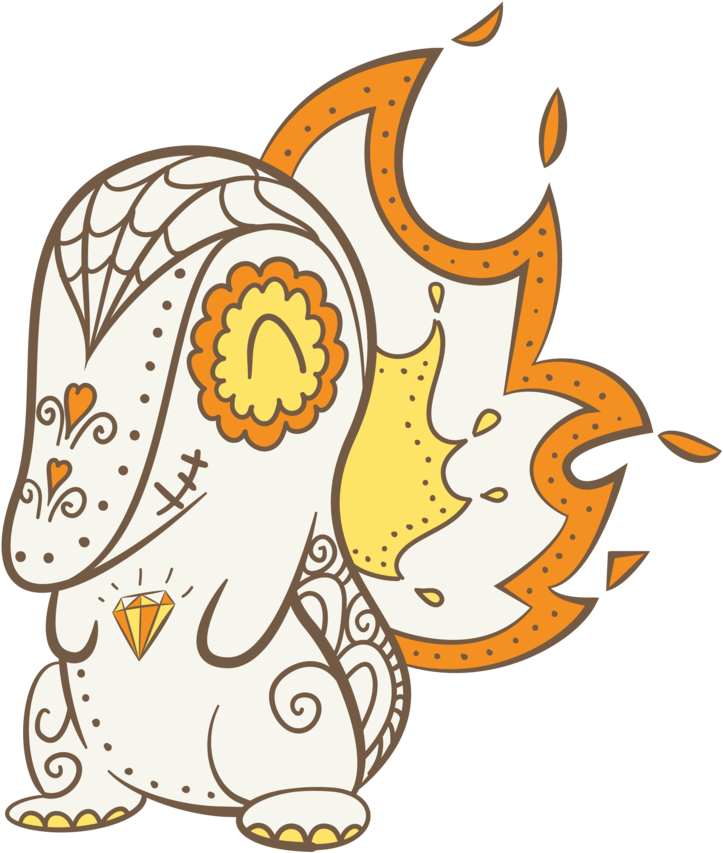 Cyndaquil - Day Of The Dead Clipart (1000x1000), Png Download