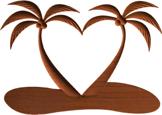 Palm Tree Clipart Heart - Heart Shaped Palm Tree - Png Download (640x480), Png Download