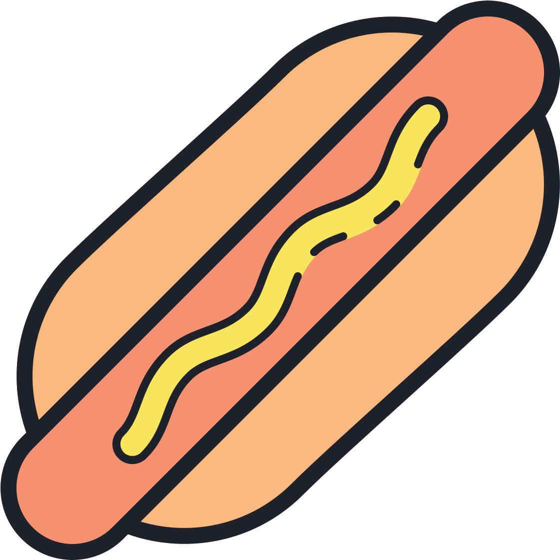 Hot Dog Icon - Hot Dog Bun Clipart (1121x1121), Png Download