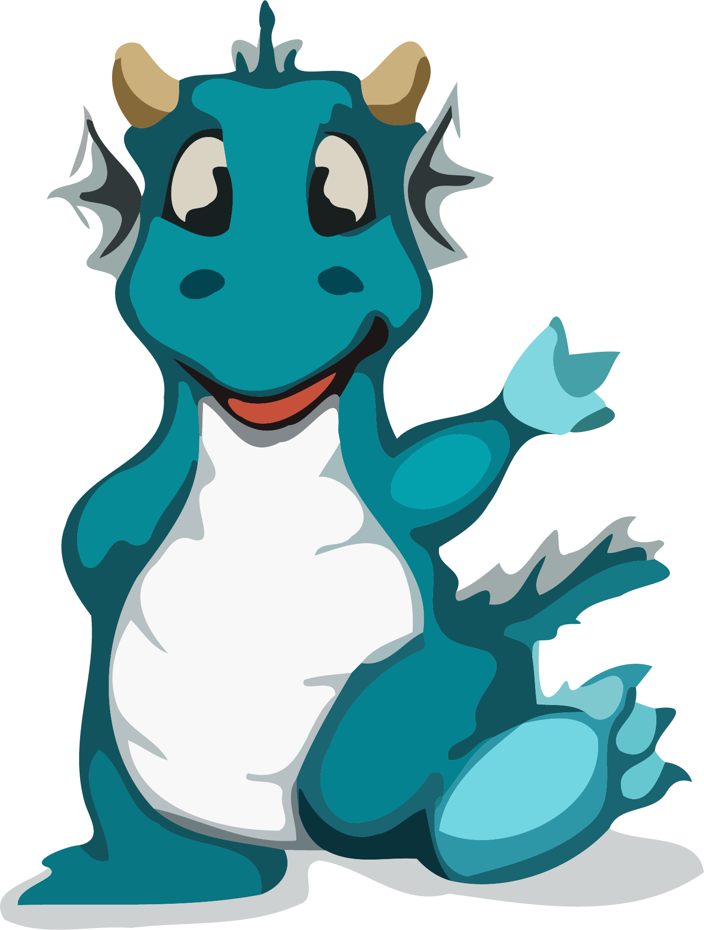 Dragon Hello Clipart Png - Cartoon Image Of Fire Breathing Dragon Transparent Png (1450x1914), Png Download
