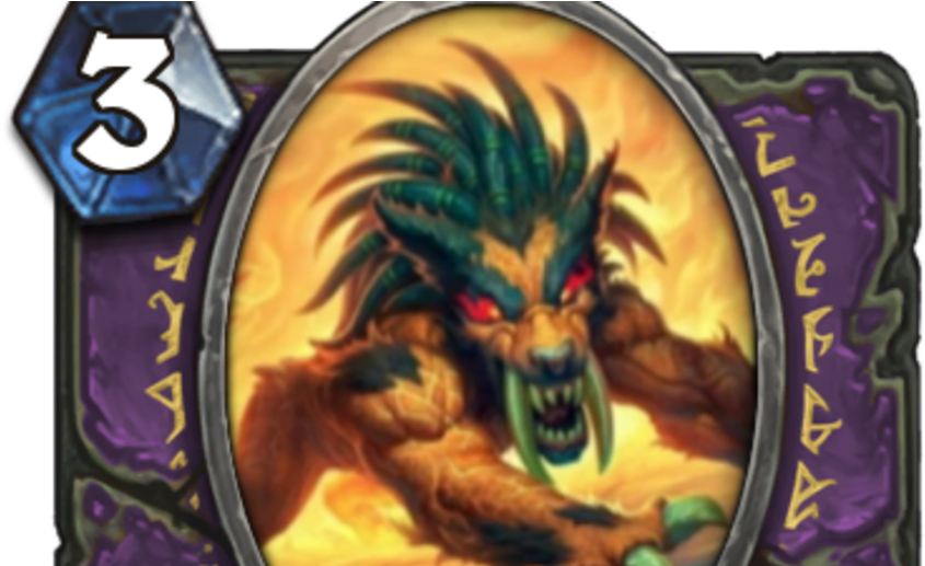 New Warlock Demon Card - Hearthstone Howlfiend Art Clipart (845x517), Png Download