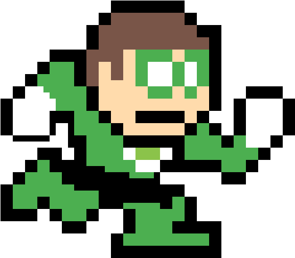 Green Lantern Run - Mega Man 2 Pixel Clipart (1200x1200), Png Download