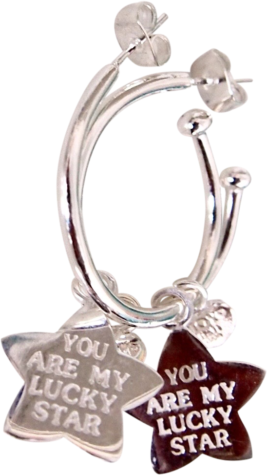 Earring Pipa Lucky Star - Body Jewelry Clipart (548x973), Png Download