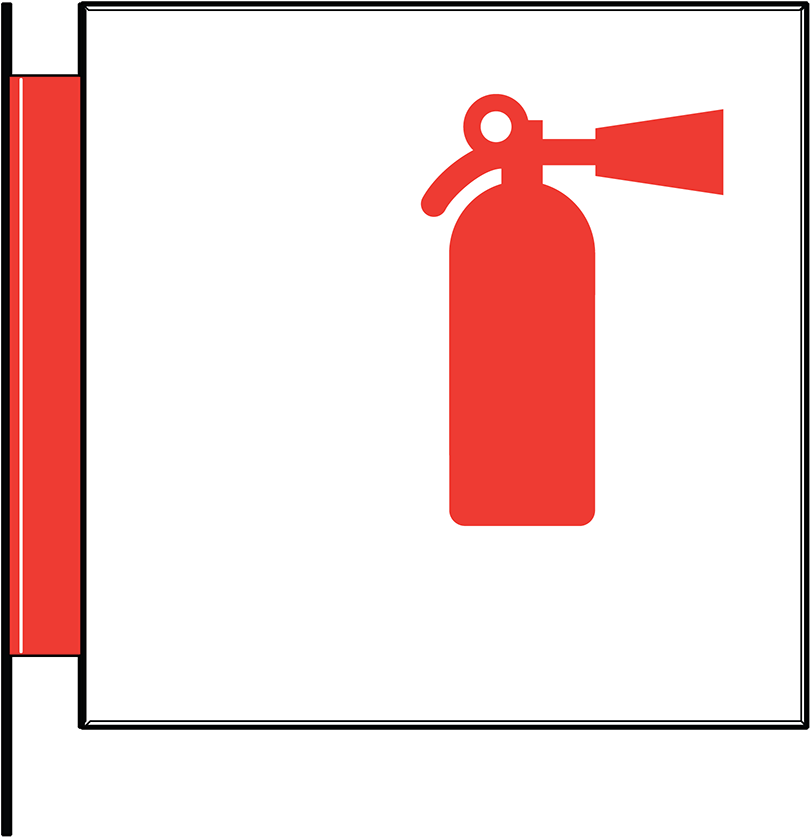 Fire Extinguisher Cabinet Id, Flag Mount - Fire Extinguisher Symbol Clipart (810x837), Png Download